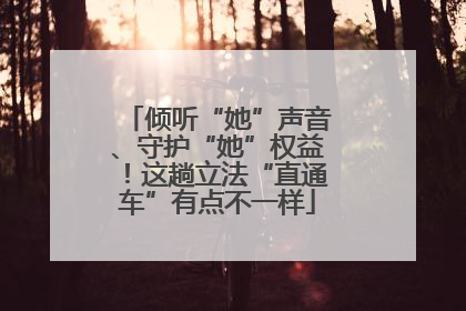 倾听“她”声音、守护“她”权益！这趟立法“直通车”有点不一样