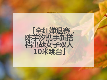 全红婵退赛，陈芋汐携手新搭档出战女子双人10米跳台