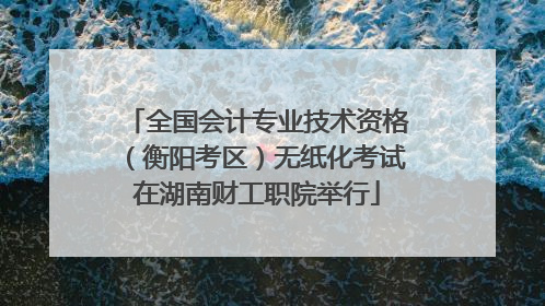 全国会计专业技术资格（衡阳考区）无纸化考试在湖南财工职院举行
