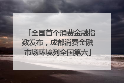 全国首个消费金融指数发布，成都消费金融市场环境列全国第六