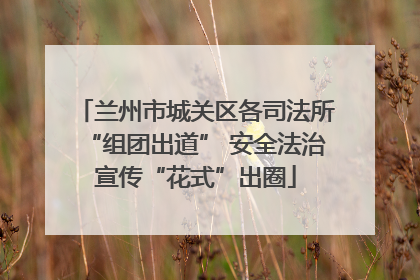 兰州市城关区各司法所“组团出道” 安全法治宣传“花式”出圈