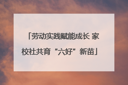 劳动实践赋能成长 家校社共育“六好”新苗