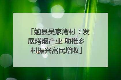 勉县吴家湾村：发展烤烟产业 助推乡村振兴富民增收