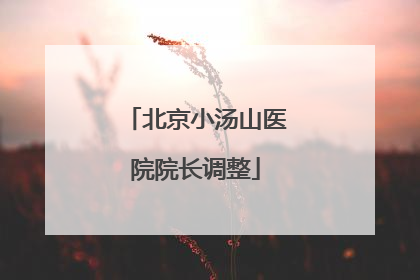 北京小汤山医院院长调整