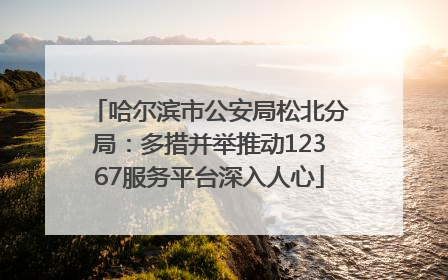 哈尔滨市公安局松北分局：多措并举推动12367服务平台深入人心