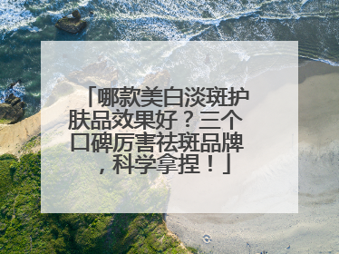 哪款美白淡斑护肤品效果好？三个口碑厉害祛斑品牌，科学拿捏！