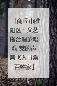 商丘市睢阳区：文艺搭台理论唱戏 党的声音飞入寻常百姓家