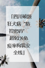 四川破题狂犬病“防控密码” 超91%免疫率构筑安全线