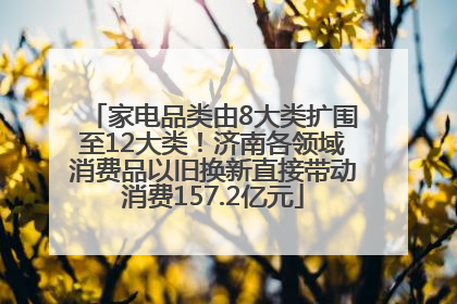 家电品类由8大类扩围至12大类！济南各领域消费品以旧换新直接带动消费157.2亿元