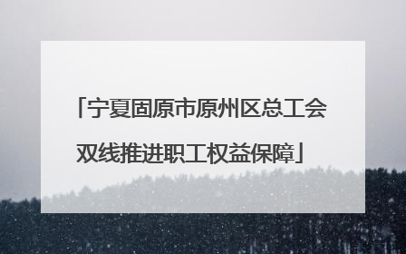 宁夏固原市原州区总工会双线推进职工权益保障