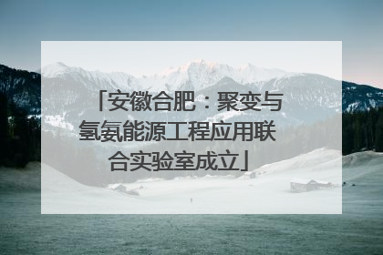 安徽合肥：聚变与氢氨能源工程应用联合实验室成立