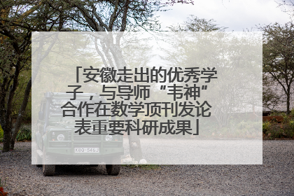 安徽走出的优秀学子，与导师“韦神”合作在数学顶刊发论表重要科研成果