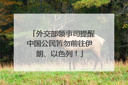 外交部领事司提醒中国公民暂勿前往伊朗、以色列！