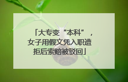 大专变“本科”，女子用假文凭入职遭拒后索赔被驳回