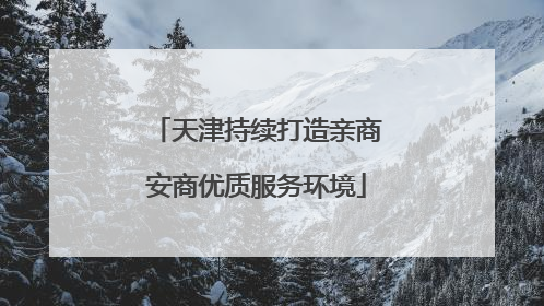 天津持续打造亲商安商优质服务环境