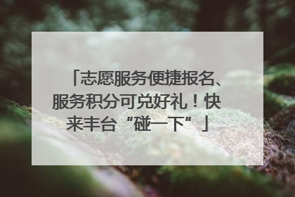 志愿服务便捷报名、服务积分可兑好礼！快来丰台“碰一下”