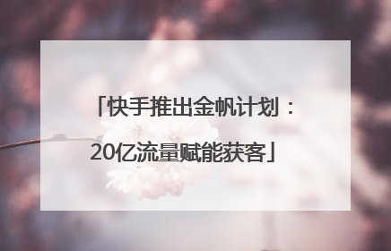 快手推出金帆计划：20亿流量赋能获客