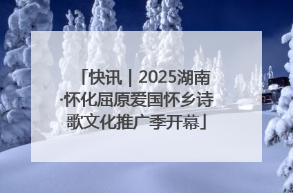 快讯｜2025湖南·怀化屈原爱国怀乡诗歌文化推广季开幕