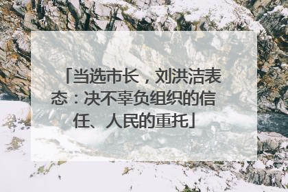 当选市长，刘洪洁表态：决不辜负组织的信任、人民的重托