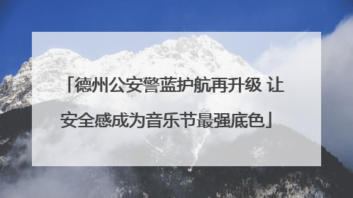 德州公安警蓝护航再升级 让安全感成为音乐节最强底色