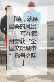德，就是最美的风景——写在德州荣获“全国文明城市”称号之际