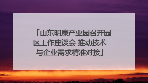 山东明康产业园召开园区工作座谈会 推动技术与企业需求精准对接