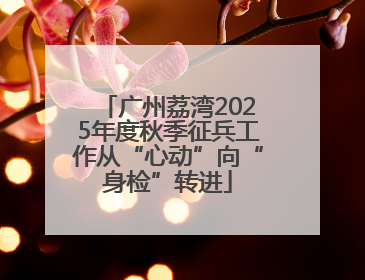 广州荔湾2025年度秋季征兵工作从“心动”向“身检”转进