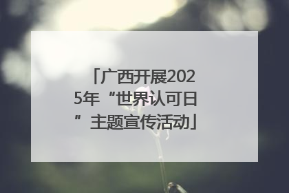 广西开展2025年“世界认可日”主题宣传活动