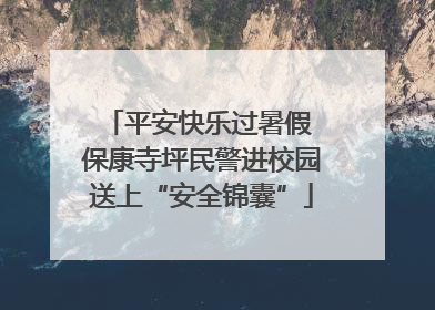 平安快乐过暑假 保康寺坪民警进校园送上“安全锦囊”