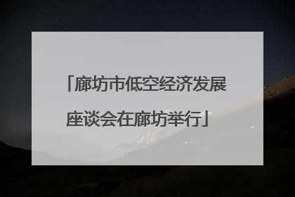 廊坊市低空经济发展座谈会在廊坊举行