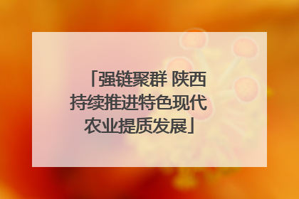 强链聚群 陕西持续推进特色现代农业提质发展