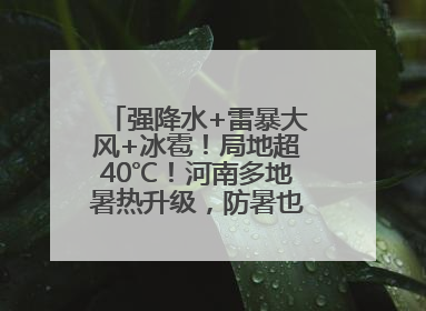 强降水+雷暴大风+冰雹！局地超40℃！河南多地暑热升级，防暑也要防强对流