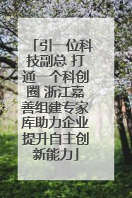 引一位科技副总 打通一个科创圈 浙江嘉善组建专家库助力企业提升自主创新能力
