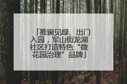 推窗见绿、出门入园，军山街龙湖社区打造特色“微花园治理”品牌