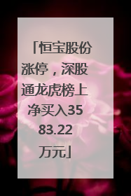 恒宝股份涨停，深股通龙虎榜上净买入3583.22万元
