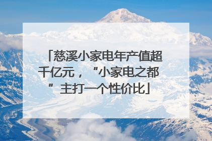 慈溪小家电年产值超千亿元，“小家电之都”主打一个性价比