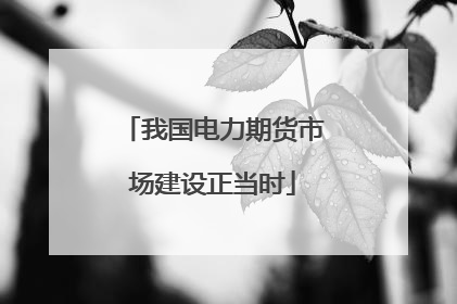 我国电力期货市场建设正当时