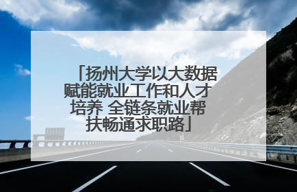 扬州大学以大数据赋能就业工作和人才培养 全链条就业帮扶畅通求职路