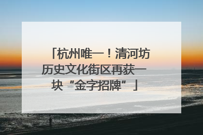 杭州唯一！清河坊历史文化街区再获一块“金字招牌”