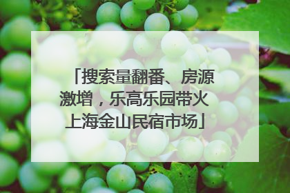 搜索量翻番、房源激增，乐高乐园带火上海金山民宿市场