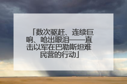数次驱赶、连续巨响、呛出眼泪——直击以军在巴勒斯坦难民营的行动