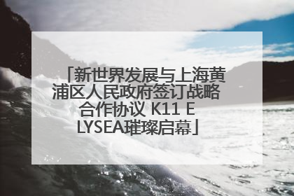 新世界发展与上海黄浦区人民政府签订战略合作协议 K11 ELYSEA璀璨启幕