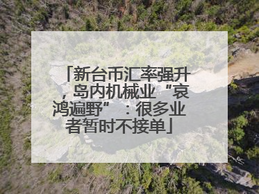 新台币汇率强升，岛内机械业“哀鸿遍野”：很多业者暂时不接单