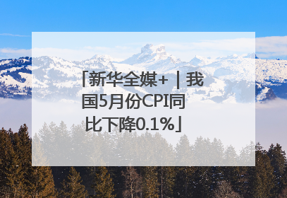 新华全媒+｜我国5月份CPI同比下降0.1%