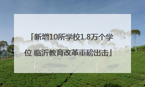 新增10所学校1.8万个学位 临沂教育改革重磅出击