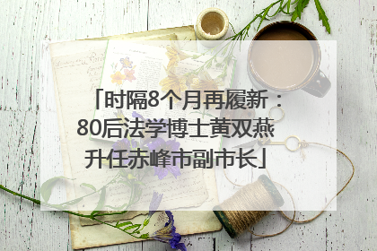 时隔8个月再履新：80后法学博士黄双燕升任赤峰市副市长