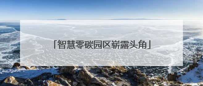 智慧零碳园区崭露头角