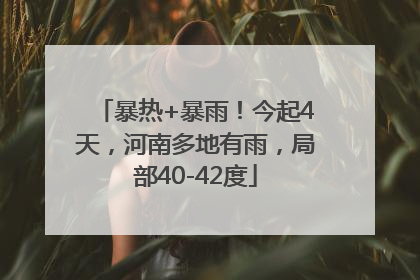 暴热+暴雨！今起4天，河南多地有雨，局部40-42度