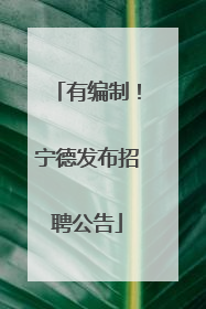 有编制！宁德发布招聘公告