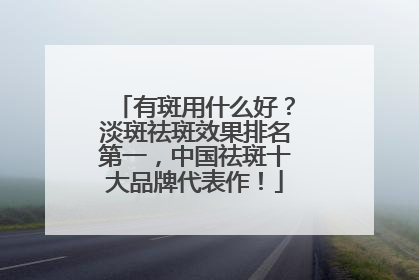 有斑用什么好？淡斑祛斑效果排名第一，中国祛斑十大品牌代表作！
